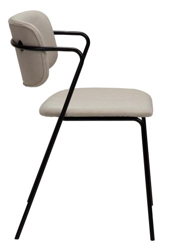 DAN-FORM Zed spisebordsstol, m. armln rkensand stof og sort metal