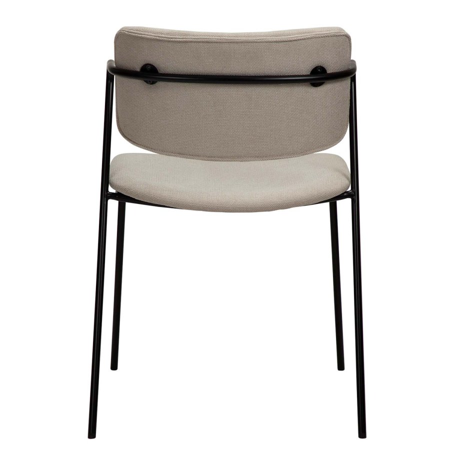 DAN-FORM Zed spisebordsstol, m. armln rkensand stof og sort metal