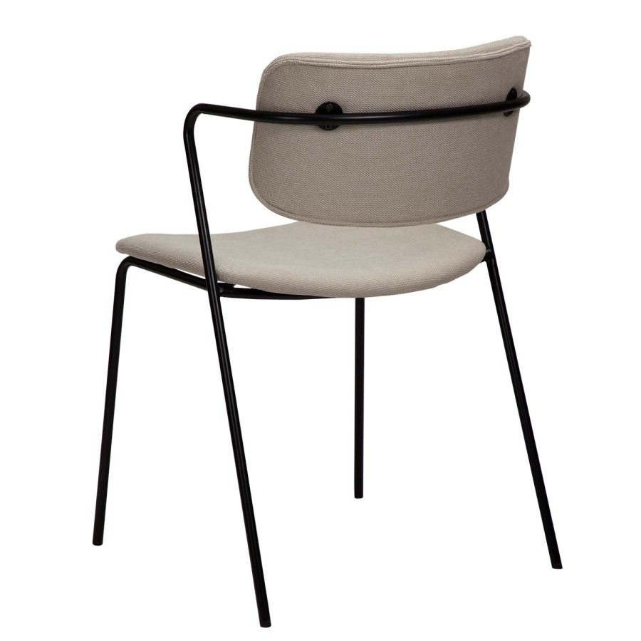 DAN-FORM Zed spisebordsstol, m. armln rkensand stof og sort metal