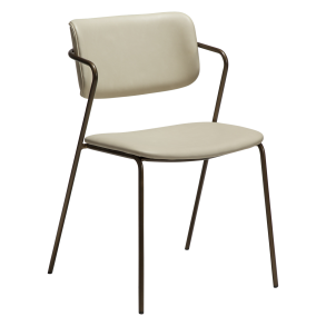 DANFORM Zed spisebordsstol, m. armln - matteret mandel kunstlder og antik messing stl