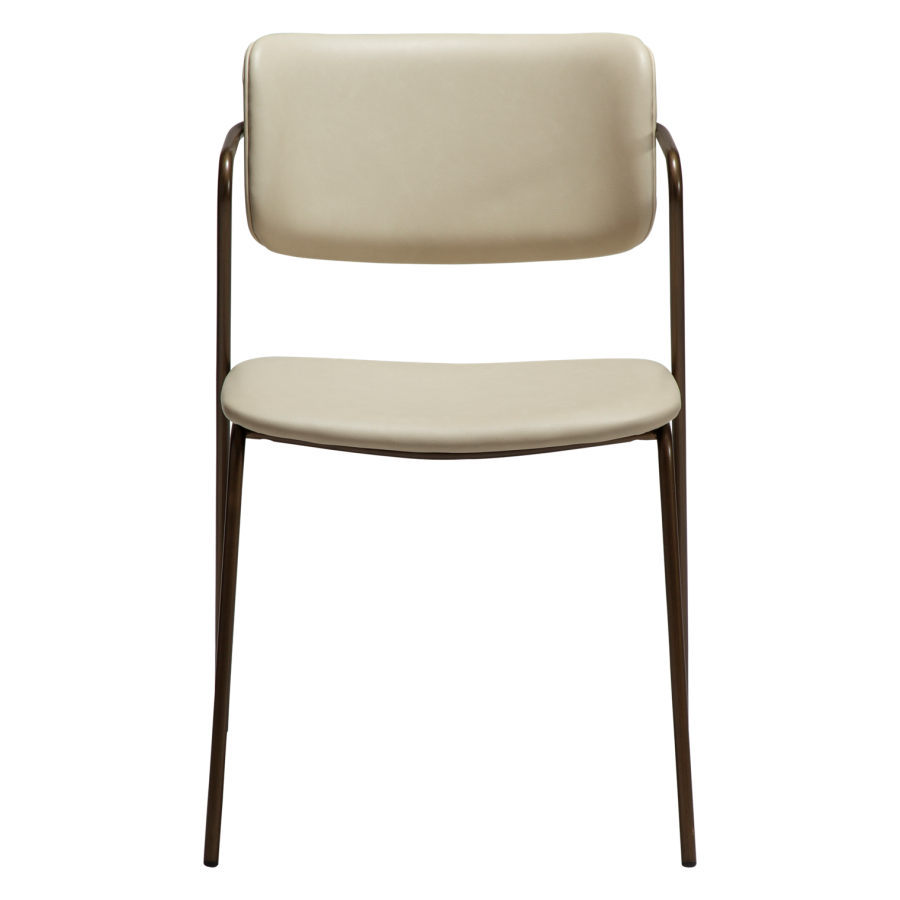 DANFORM Zed spisebordsstol, m. armln - matteret mandel kunstlder og antik messing stl