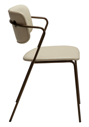 DANFORM Zed spisebordsstol, m. armln - matteret mandel kunstlder og antik messing stl