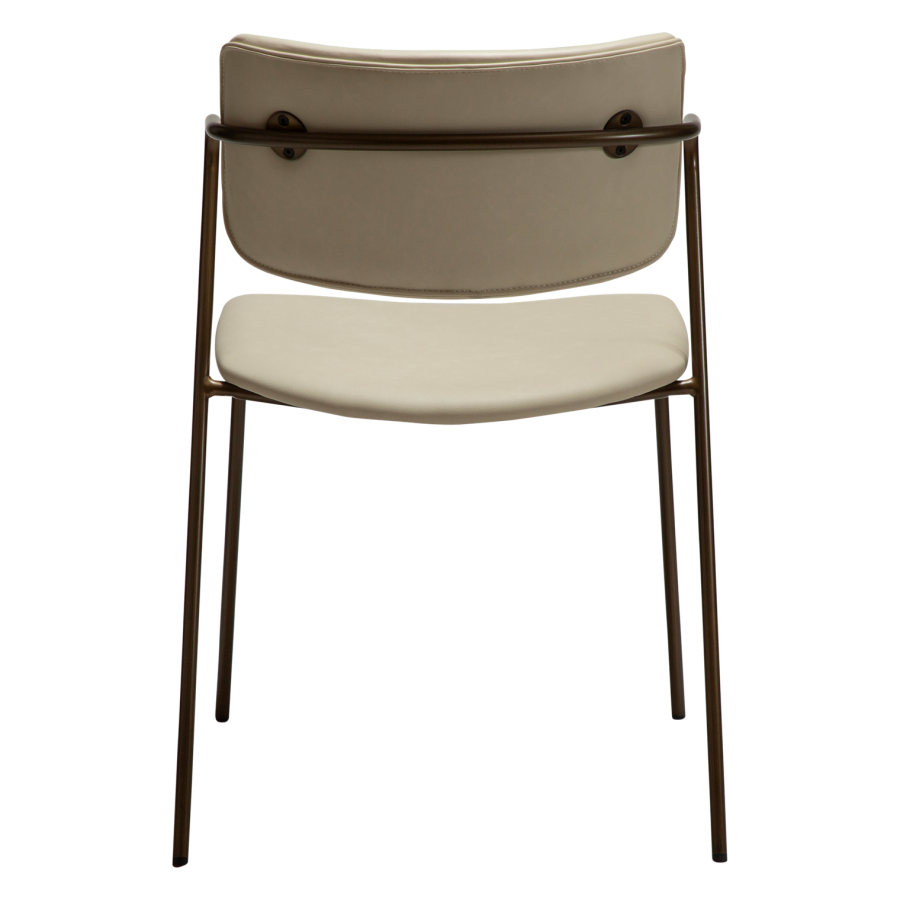 DANFORM Zed spisebordsstol, m. armln - matteret mandel kunstlder og antik messing stl