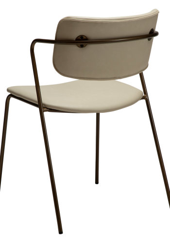 DANFORM Zed spisebordsstol, m. armln - matteret mandel kunstlder og antik messing stl