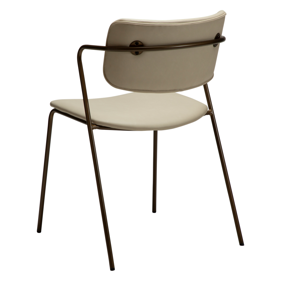 DANFORM Zed spisebordsstol, m. armln - matteret mandel kunstlder og antik messing stl