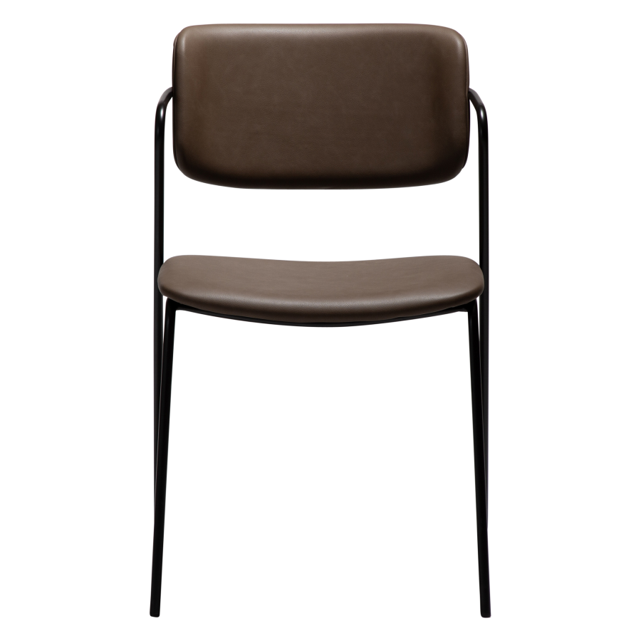 DAN-FORM ZED Stol Major brunt imiteret lder m. sorte ben