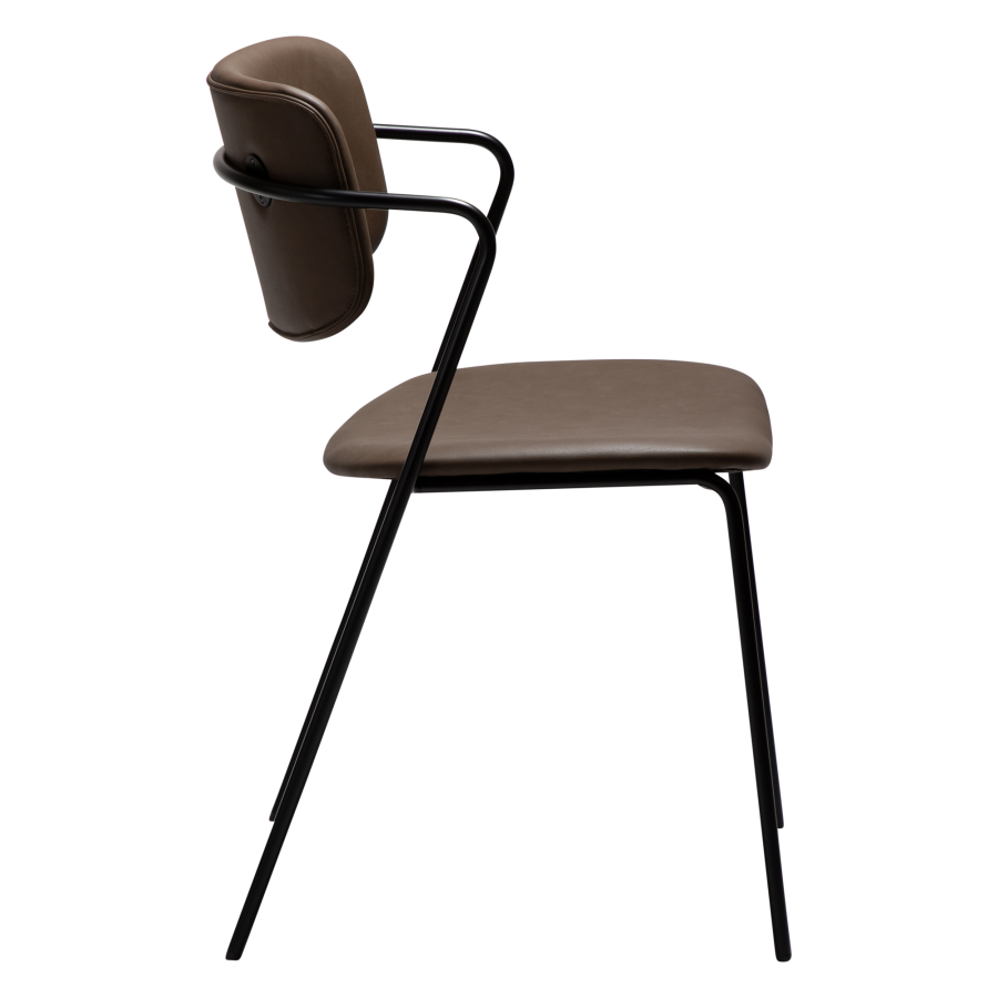 DAN-FORM ZED Stol Major brunt imiteret lder m. sorte ben