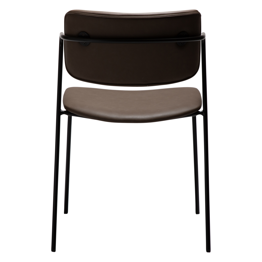 DAN-FORM ZED Stol Major brunt imiteret lder m. sorte ben