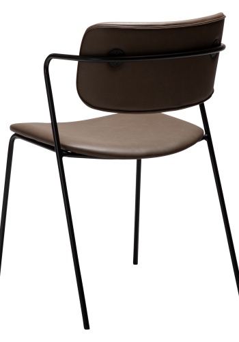 DAN-FORM ZED Stol Major brunt imiteret lder m. sorte ben