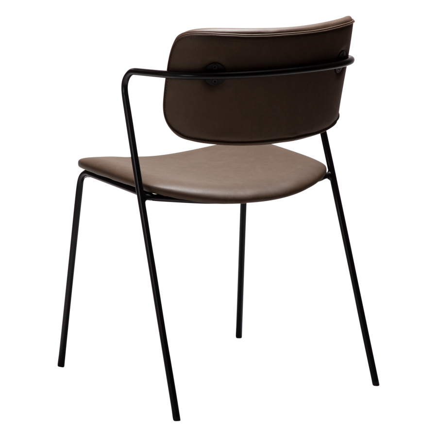 DAN-FORM ZED Stol Major brunt imiteret lder m. sorte ben