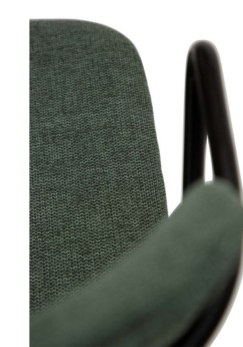 DAN-FORM Zed spisebordsstol, m. armln - grn stof og sort metal