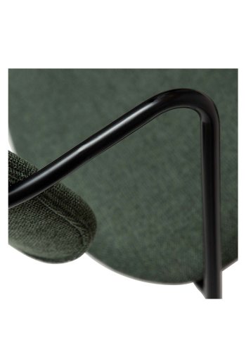 DAN-FORM Zed spisebordsstol, m. armln - grn stof og sort metal