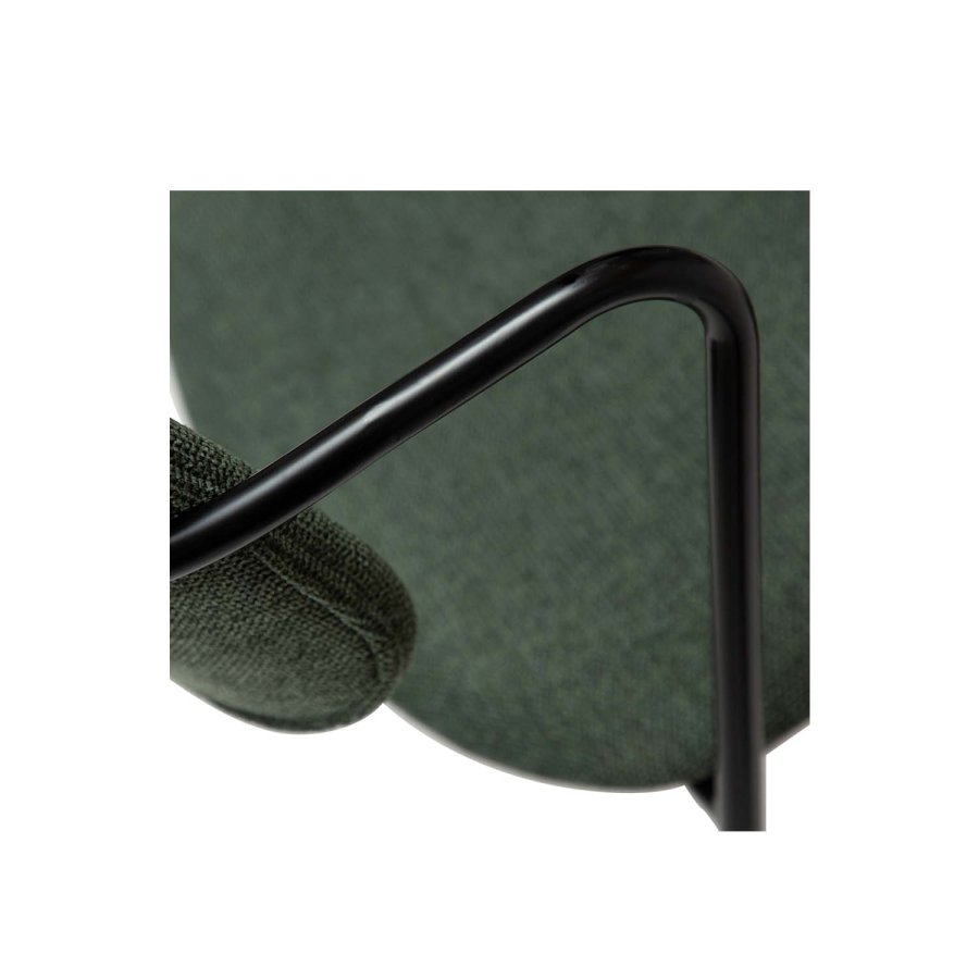 DAN-FORM Zed spisebordsstol, m. armln - grn stof og sort metal
