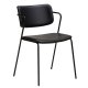 DAN-FORM Zed spisebordsstol, m. armln - sort kunstlder og sort metal