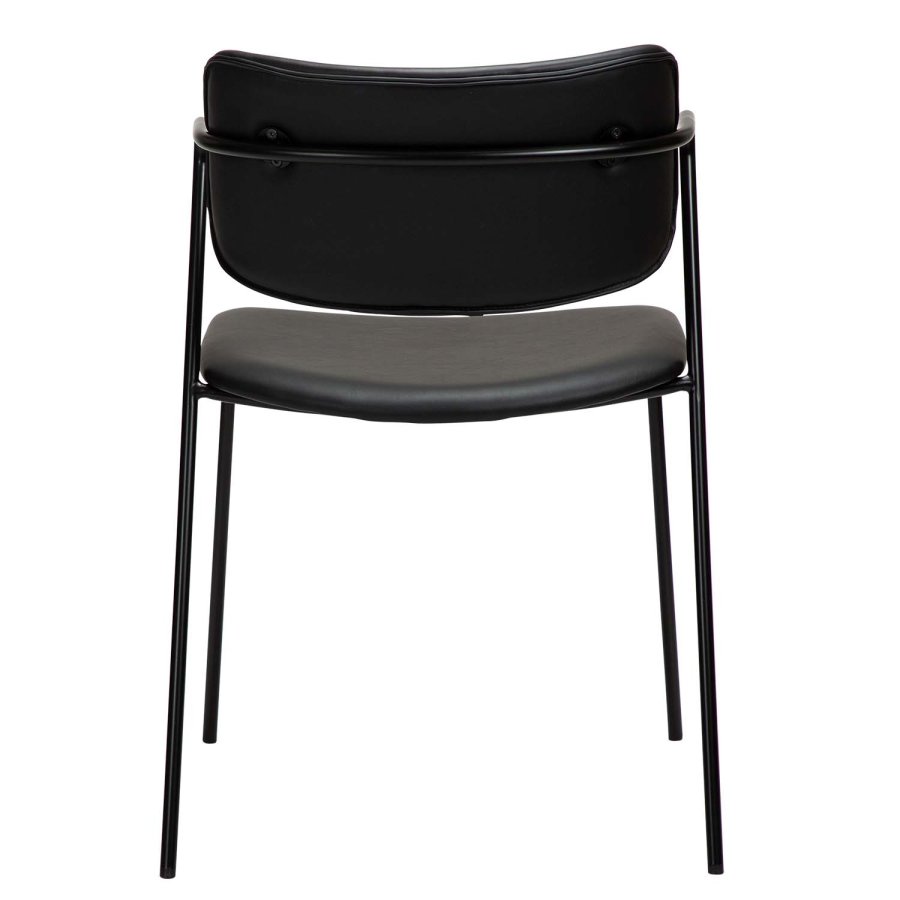 DAN-FORM Zed spisebordsstol, m. armln - sort kunstlder og sort metal