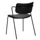 DAN-FORM Zed spisebordsstol, m. armln - sort kunstlder og sort metal