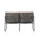 BLOOMINGVILLE Hampton havesofa, m. armln og hynder - akacietr og sort flettet snor/metal