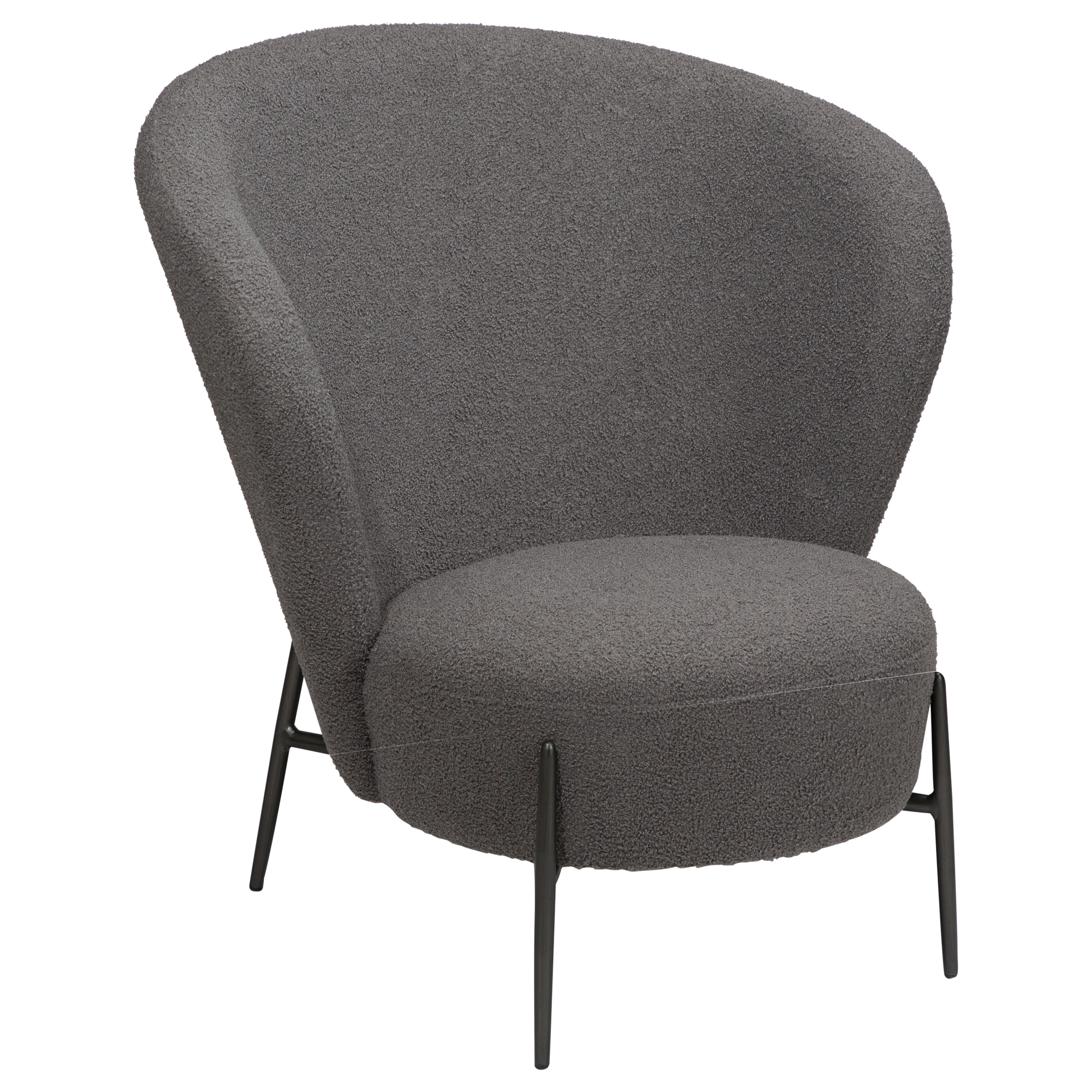 DAN-FORM ORBIT Lounge Chair Stone RPES bouclé m. antikke tin ben ...